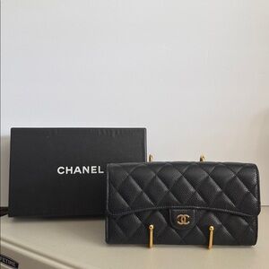 🔥 No offers - CHANEL series 30 FULL SIZE WALLET CAVIAR BLACK GOLD
